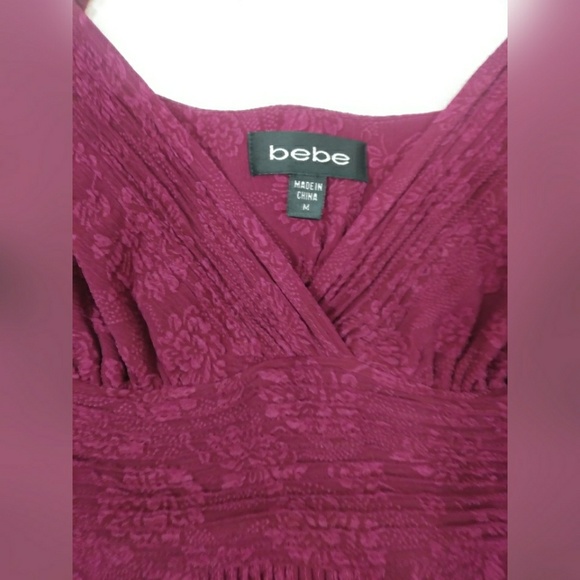 Bebe burgundy spaghetti strap crossover top - Picture 2 of 3